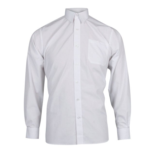 White Long Sleeve School Shirt - Twin Pack